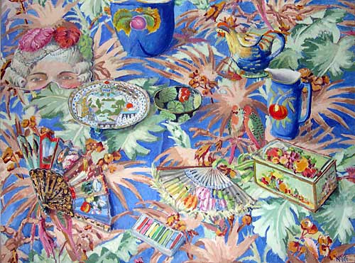 KFStill-Life-on-Palm-Leaf-Fabric-36x48-5500